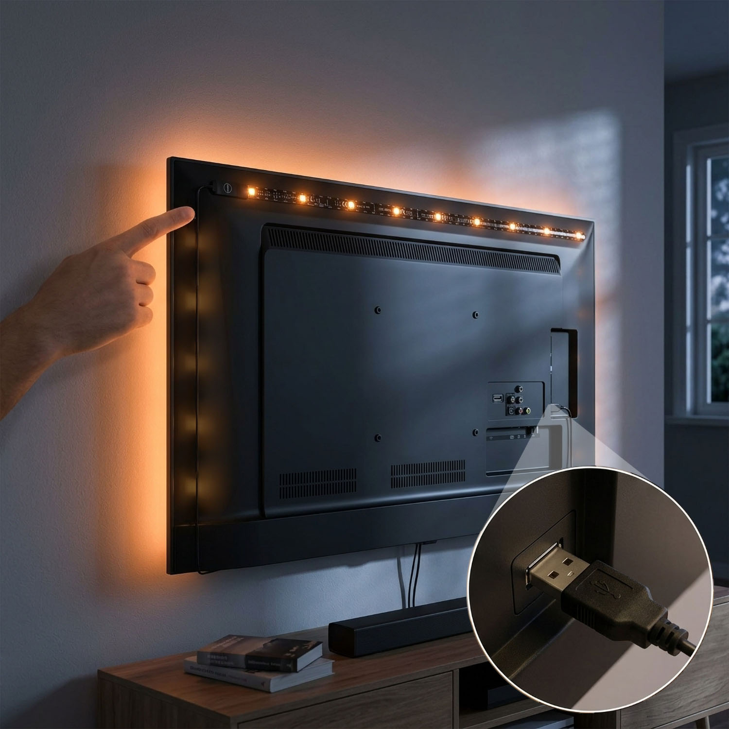 LED Leiste USB TV Hintergrundbeleuchtung LED Strip Fernseher Beleuchtung