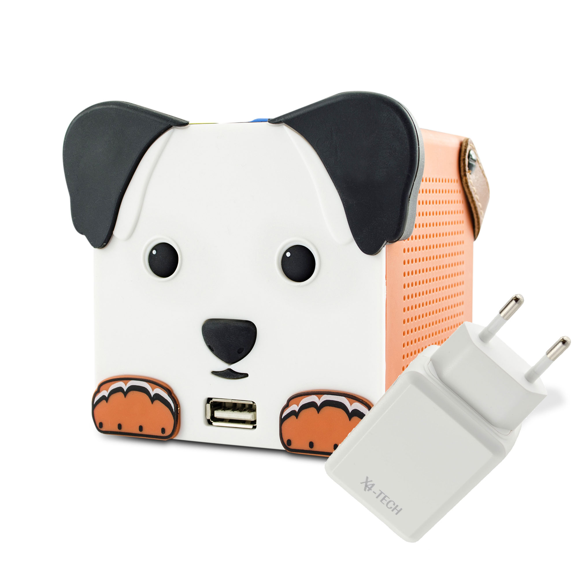 X4-TECH DogBox Kinder Lautsprecher, Kopplung über Bluetooth mit dem Smartphone oder Tablett, Musikwiedergabe SD-Karte, USB Stick, spielerisch bedienen