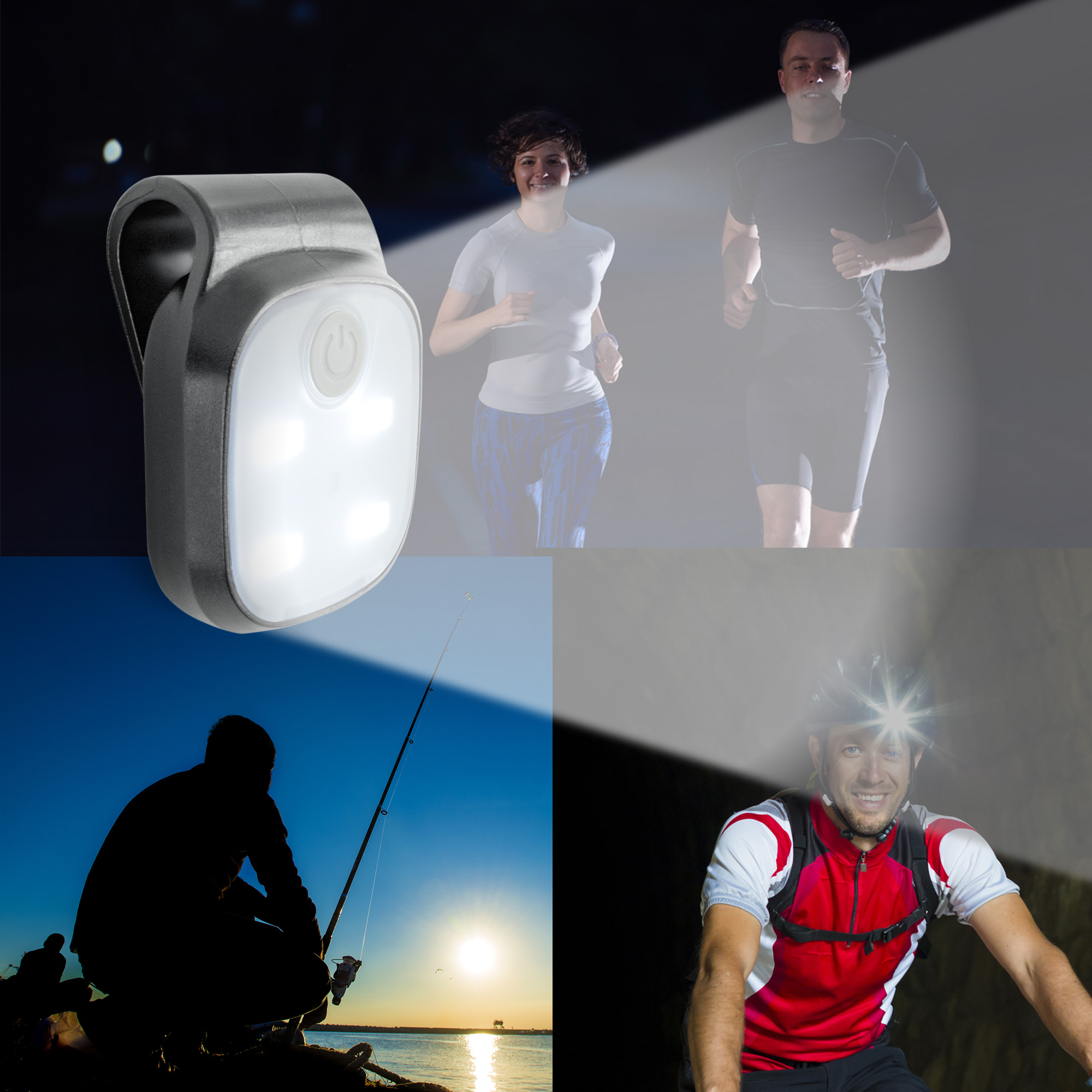 X4-LIFE LED Clip Leuchte | Mützenlicht | Stirnlampe LED Wiederaufladbar | Freihändig verwendbar | SOS Leuchte