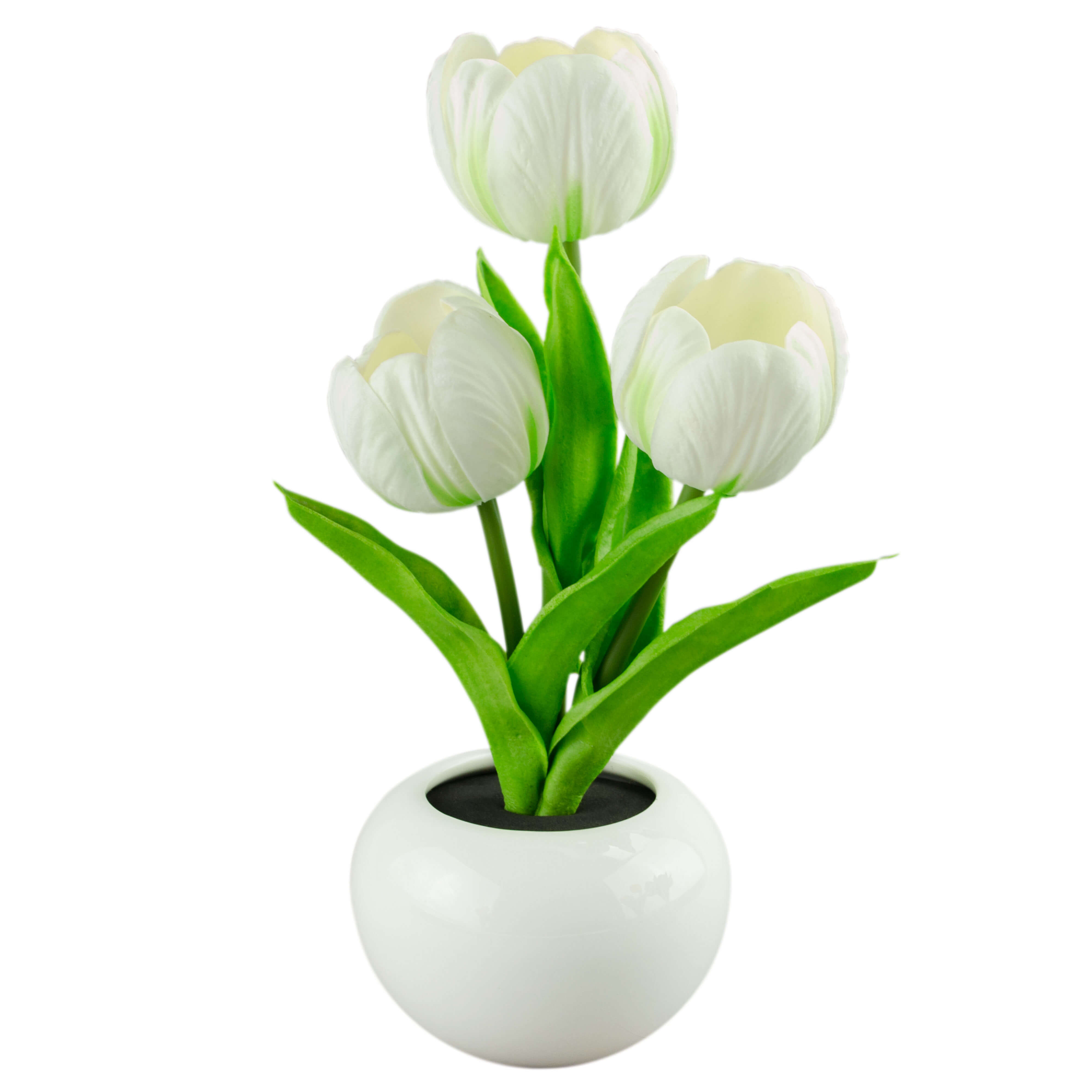 X4-LIFE LED Tulpen im Blumentopf, Deko Blumen inklusive Batterie - weiss