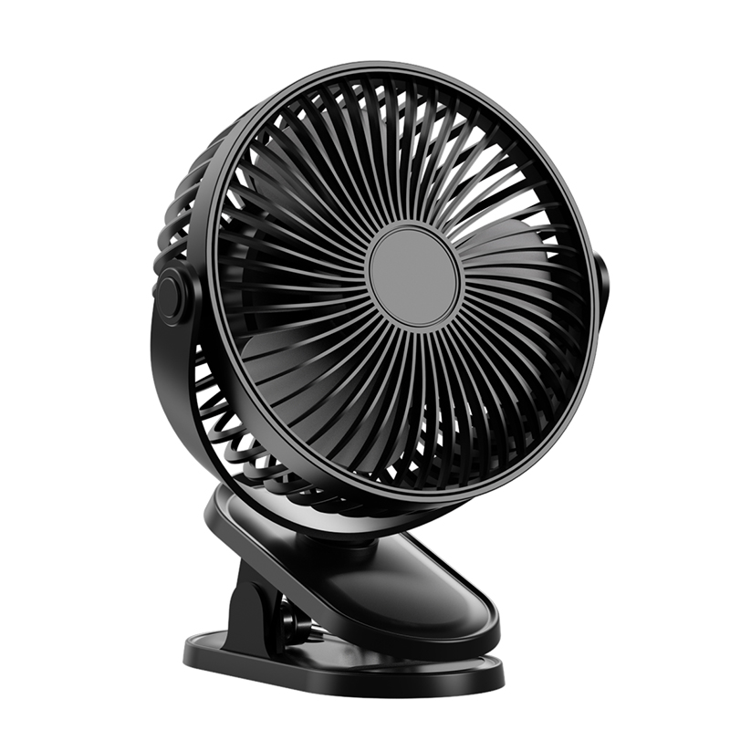 X4-LIFE Akku LED Clip Ventilator - schwarz