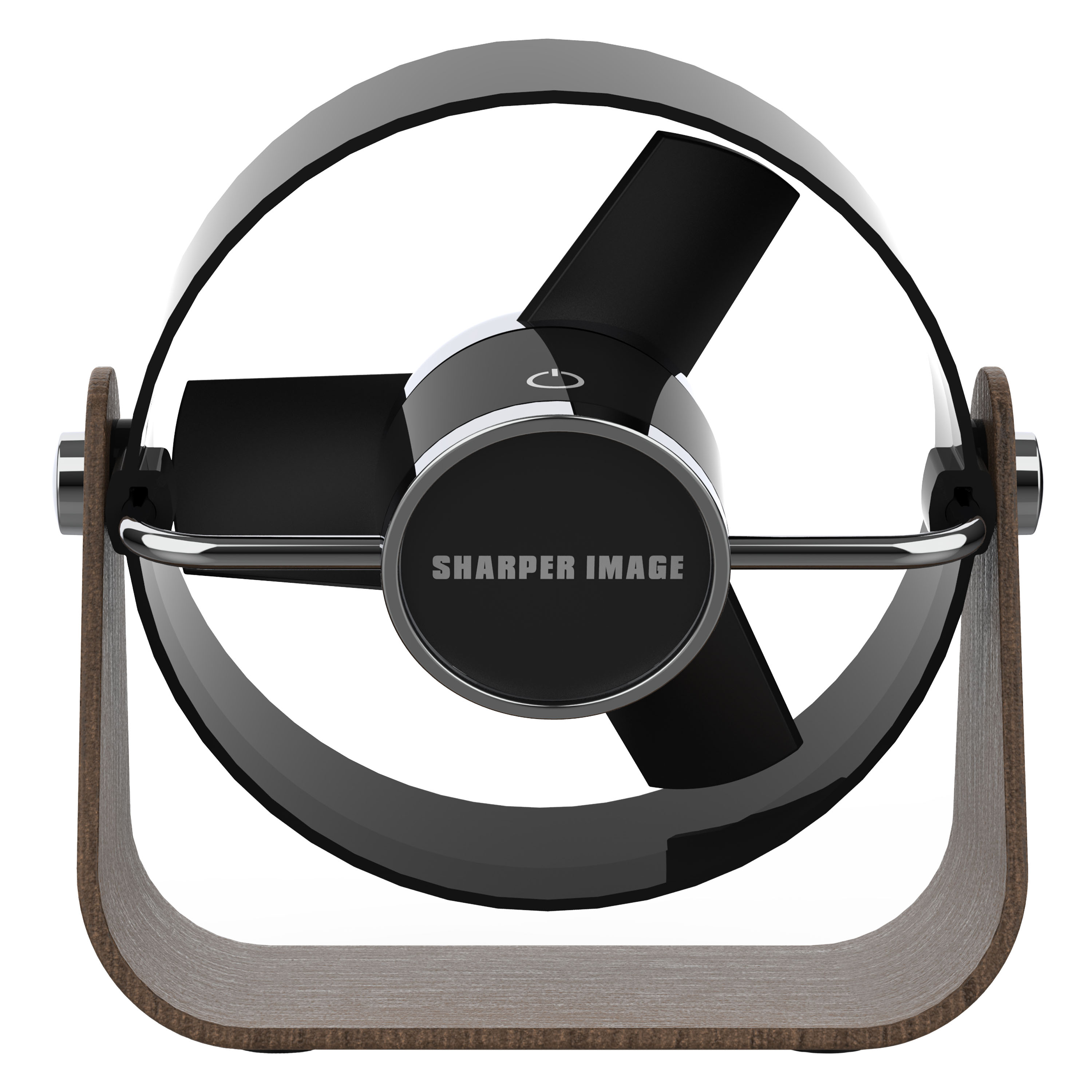 Sharper Image Soft Blade USB-Ventilator Holz schwarz/braun