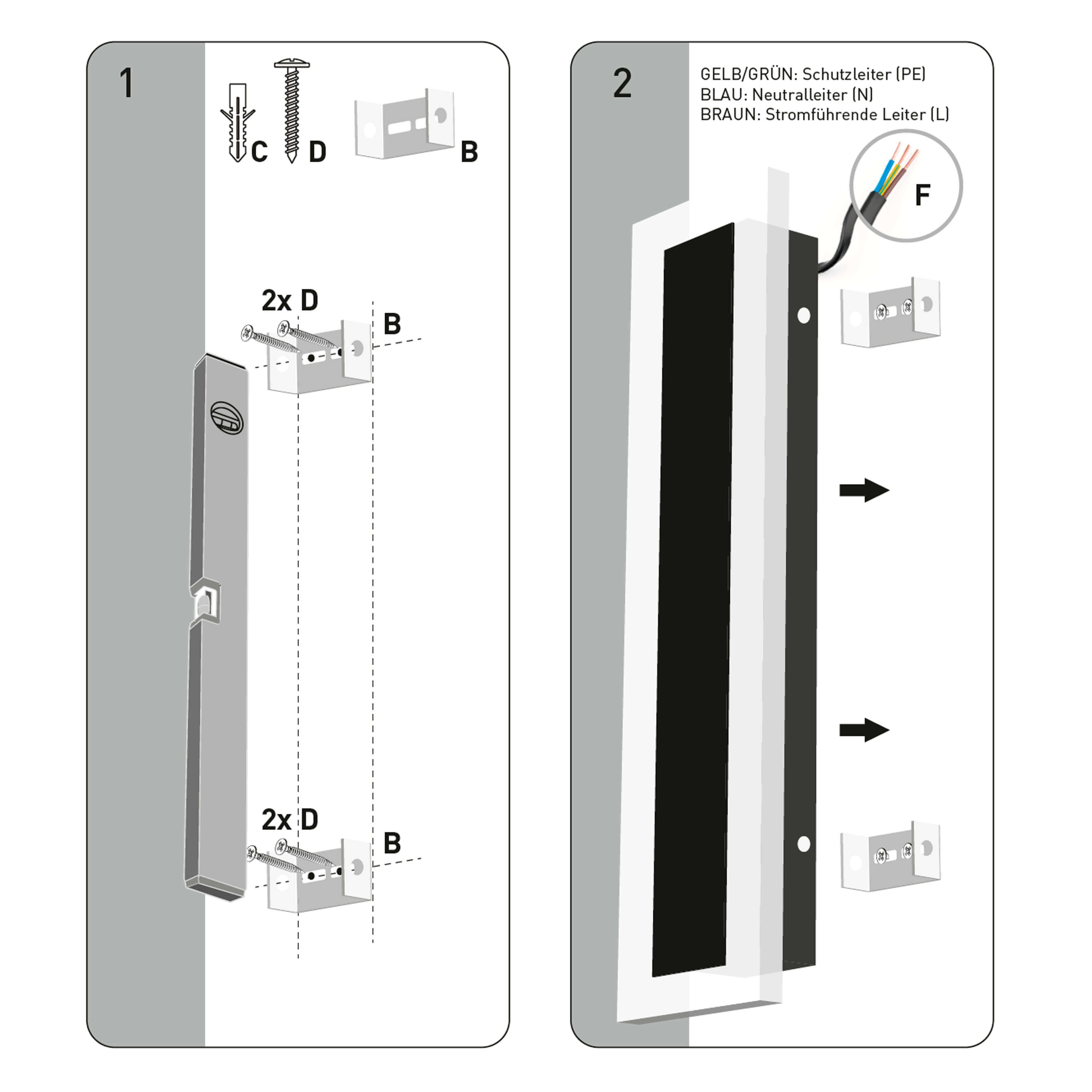 X4-LIFE LED Panel Wandleuchte 100cm 32W RGB Kaltweiß für Innen und Außen IP65 Fernbedienung