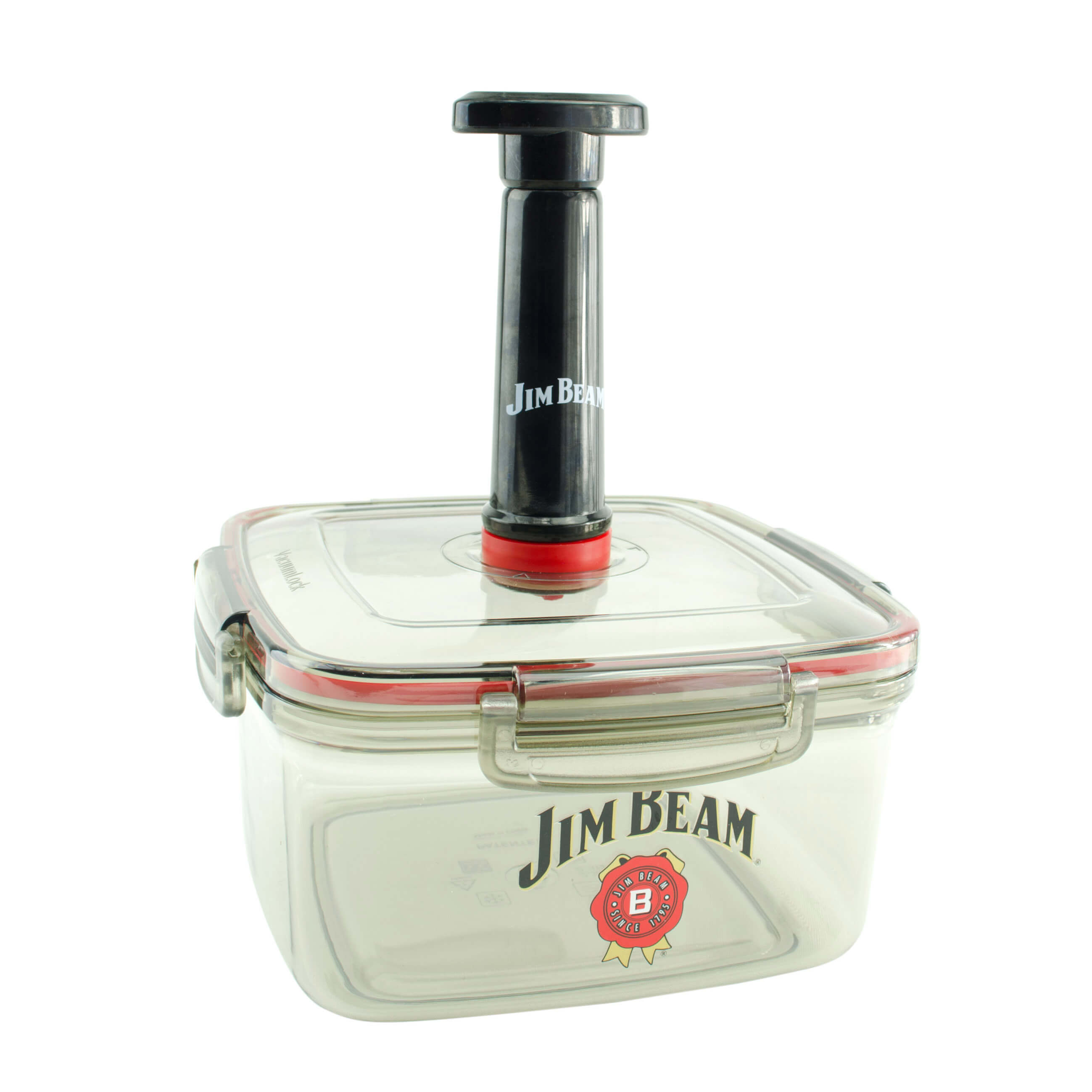 Jim Beam BBQ Zubehör, Vakuumbehälter mit Pumpe, 2,6L Marinierschale, luftdichter Verschluss, aufeinanderstapelbar, abnehmbare Pumpe, perfekt für die Küche