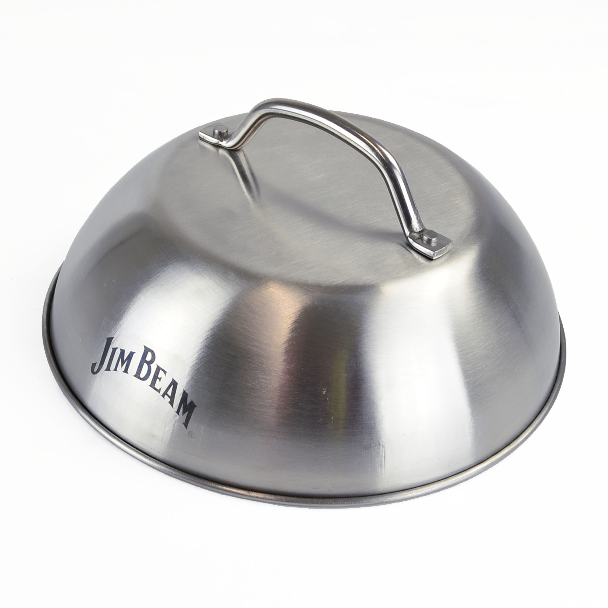 Jim Beam BBQ Zubehör, Burger Abdeckdeckel aus Edelstahl, Burgerhaube mit Handgriff, Rostfreier Edelstahl Schmelzglocke, ca. 22cm, bringt Käse zum Schmelzen, Zubehör für Küche und den Grill