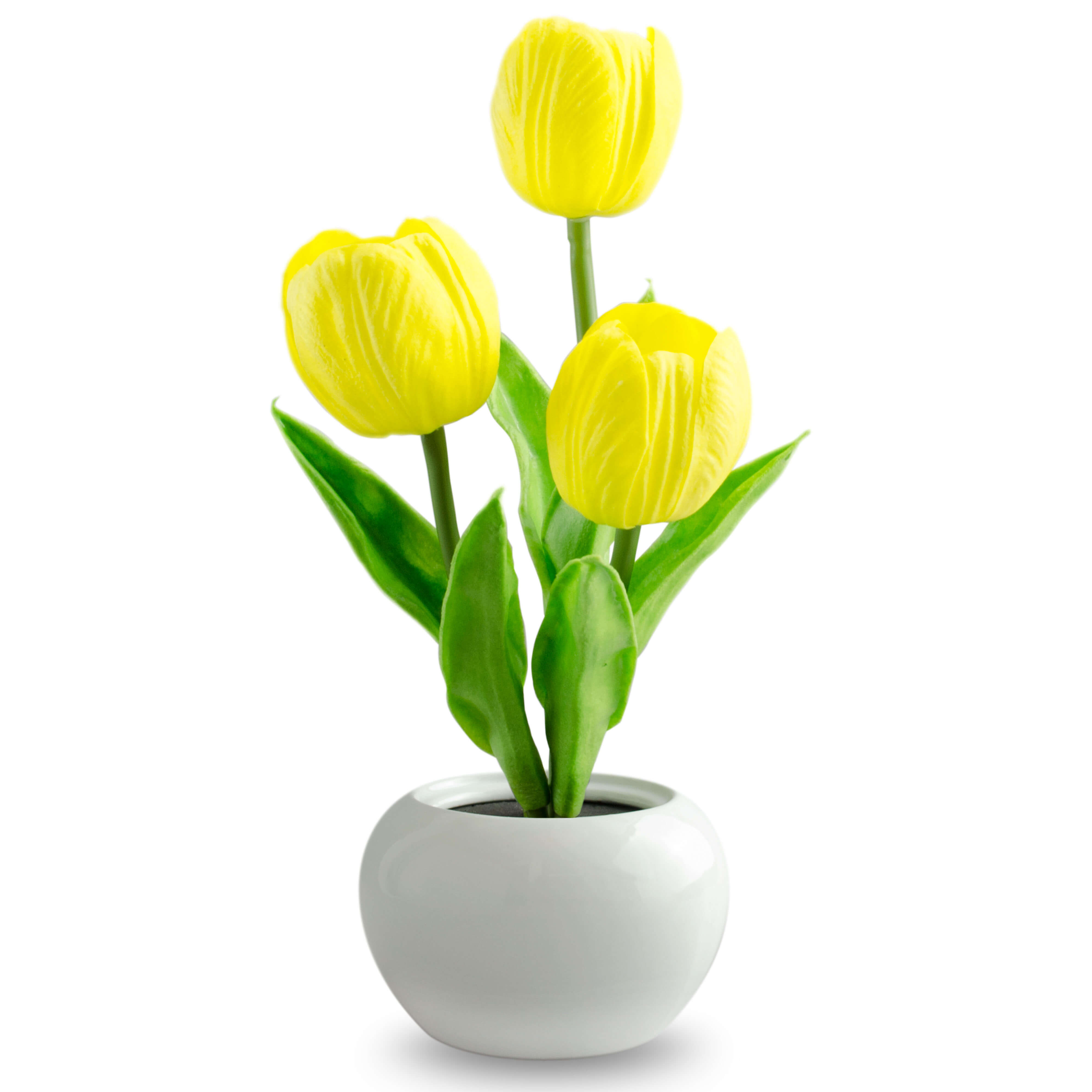 X4-LIFE LED Tulpen im Blumentopf, Deko Blumen inklusive Batterie - gelb