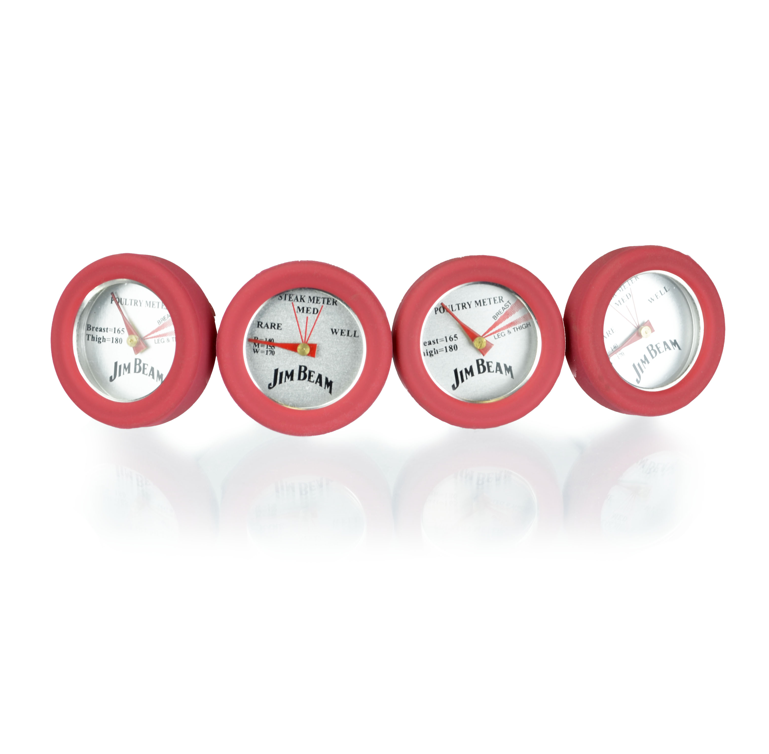 Jim Beam Fleischthermometer, für Geflügel und Steaks, mit hitzebeständigem Silikon, analog, BBQ Zubehör für die Küche