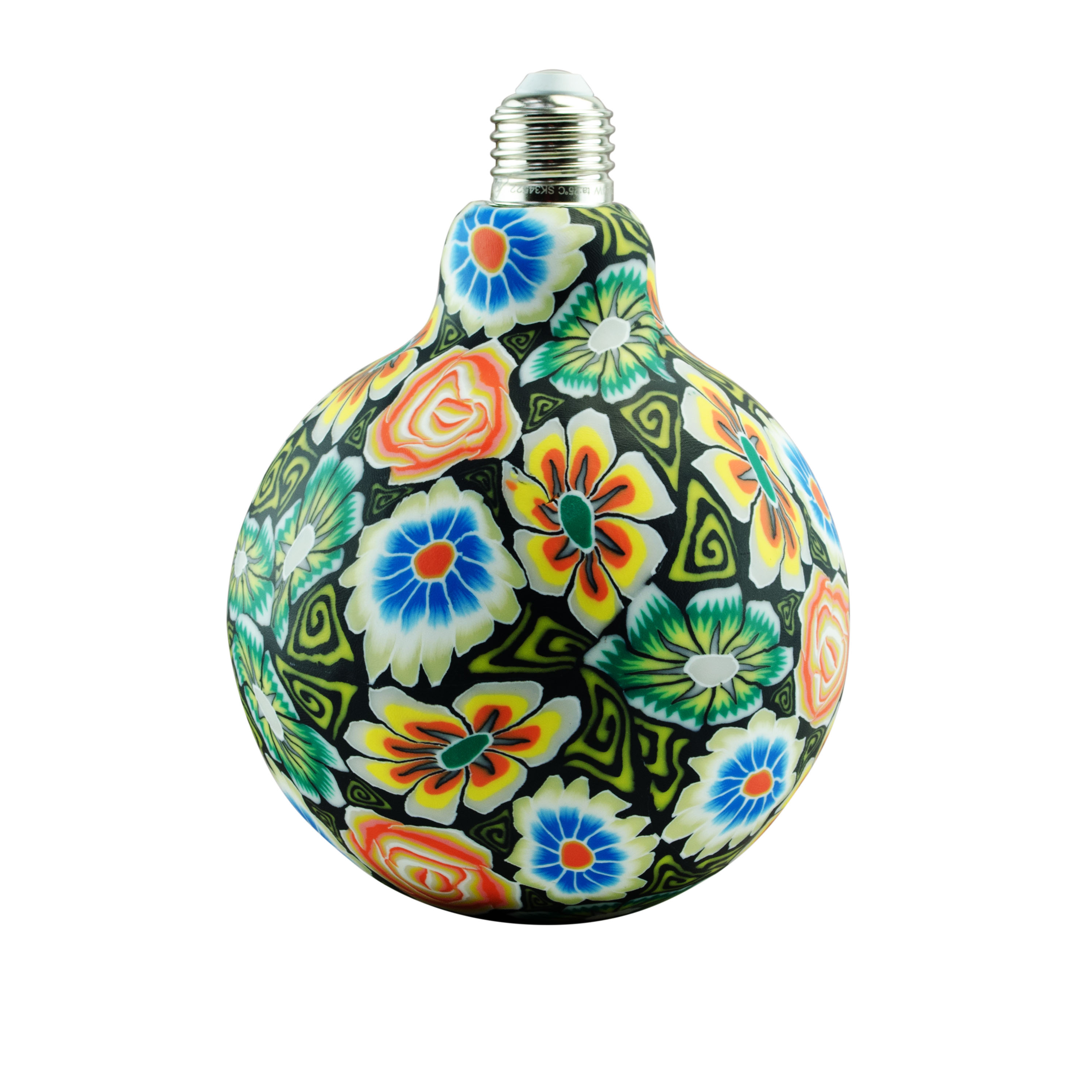 LED Porzellankugel Blumenmuster E27-Fassung 30 Lumen 4 Watt G125