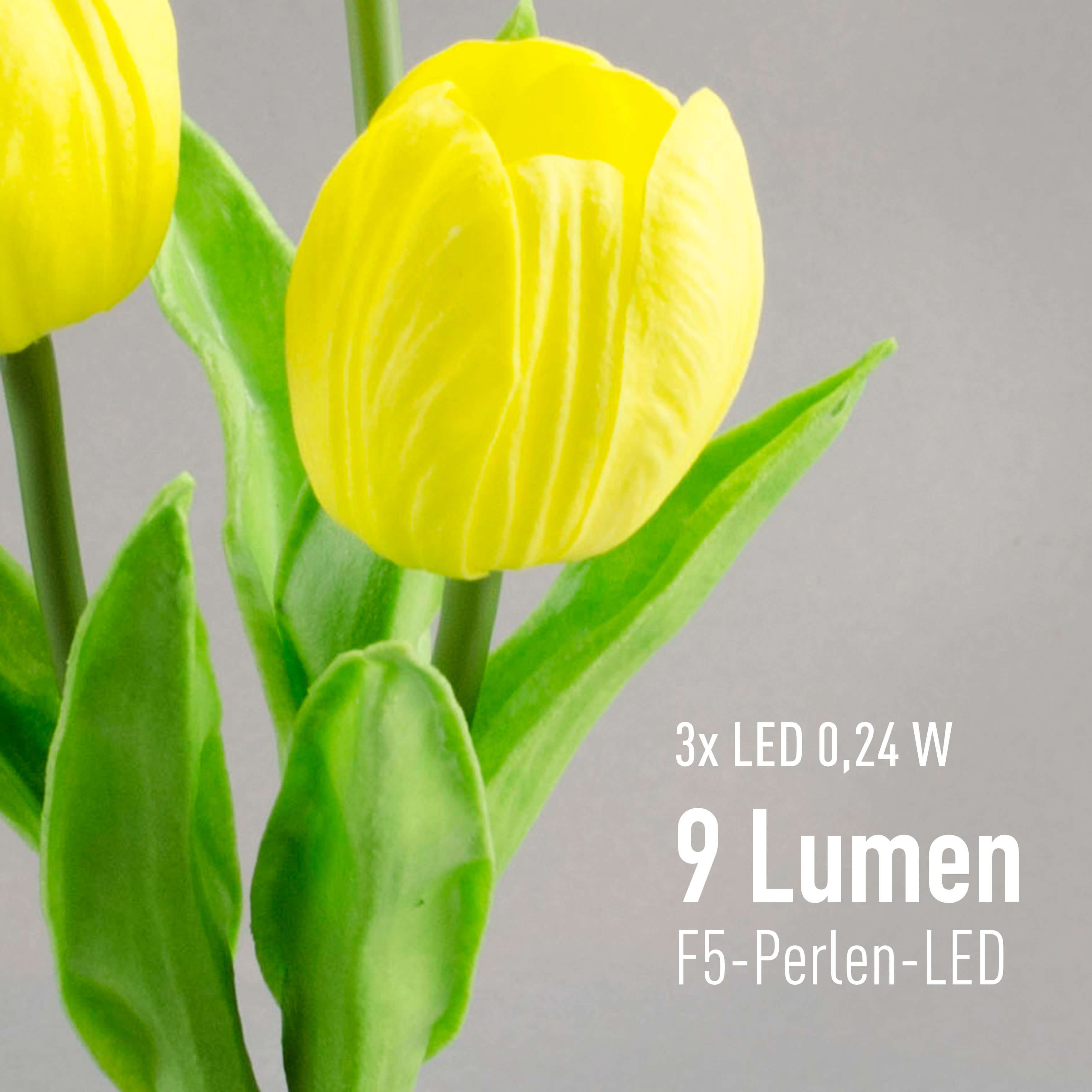 X4-LIFE LED Tulpen im Blumentopf, Deko Blumen inklusive Batterie - gelb