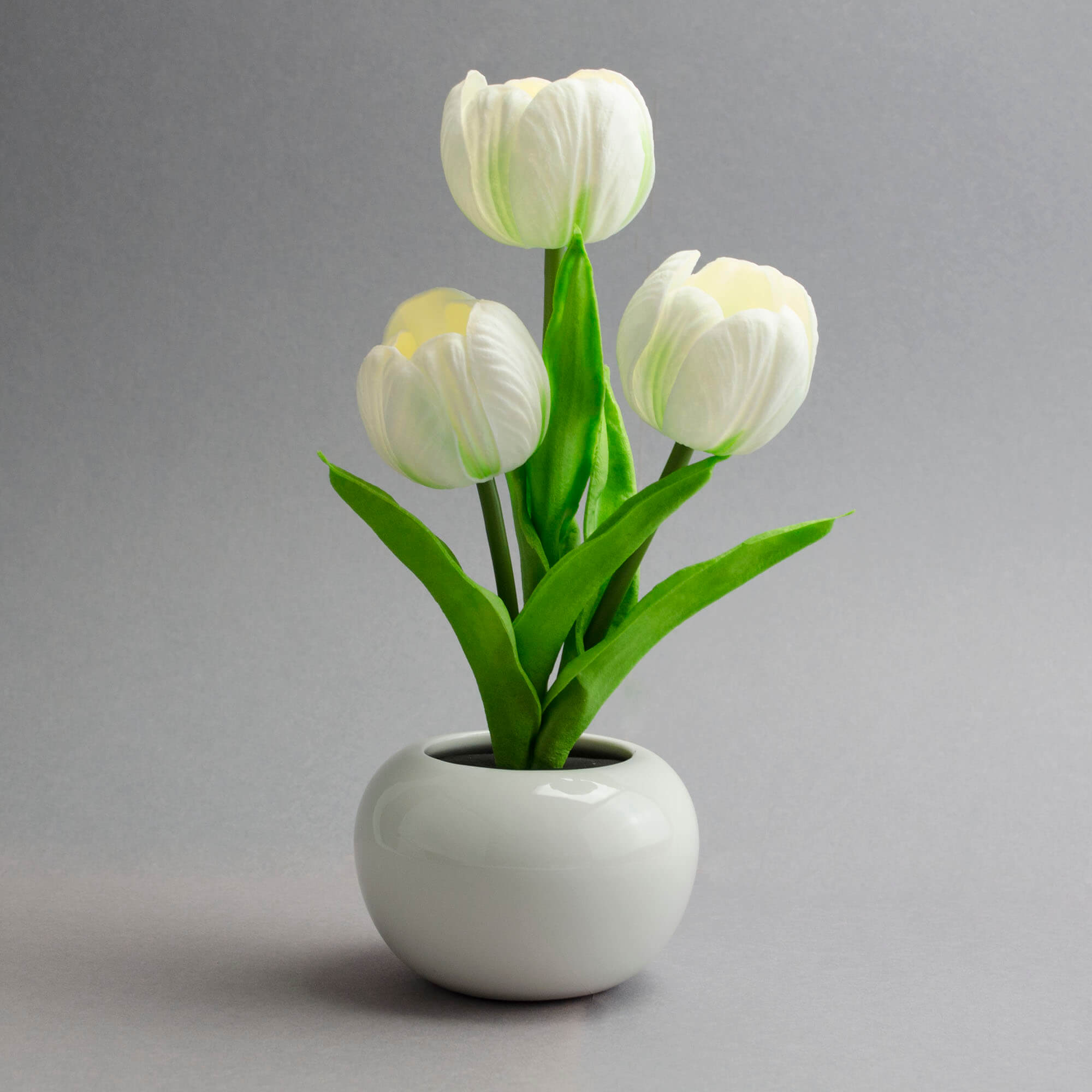 X4-LIFE LED Tulpen im Blumentopf, Deko Blumen inklusive Batterie - weiss