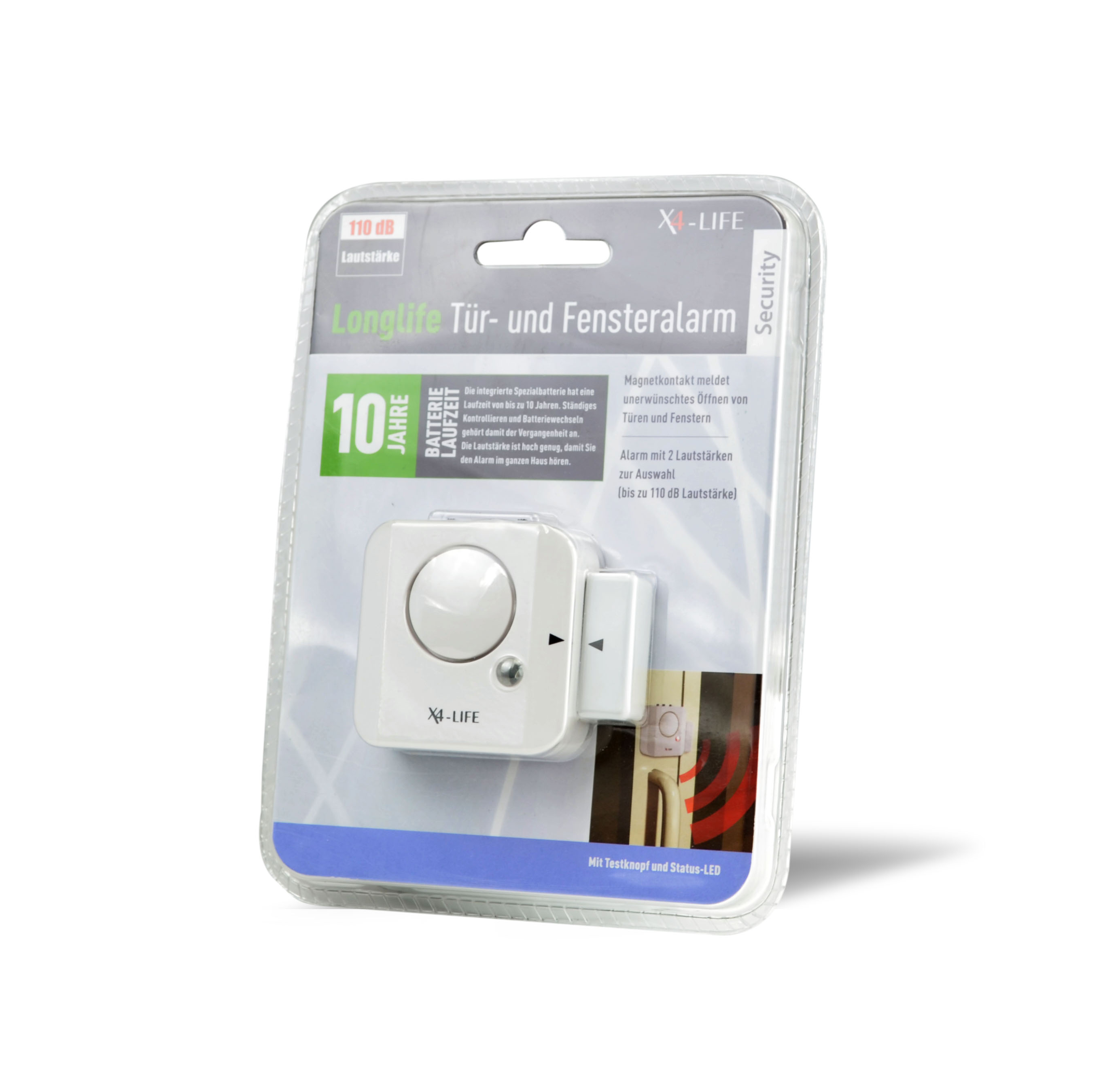 X4-LIFE Security Longlife Tür- und Fensteralarm / 10 Jahre Laufzeit / 110dB