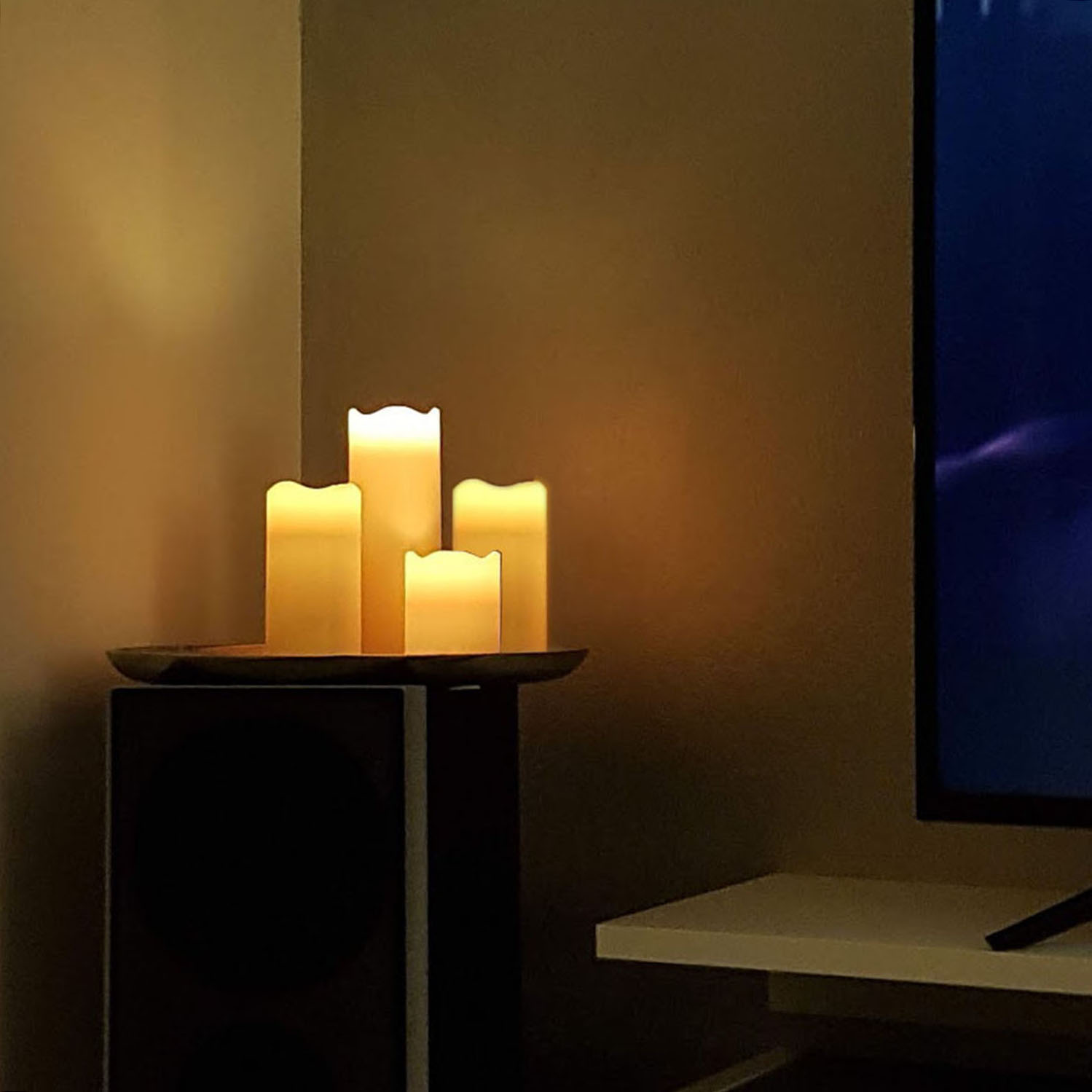 X4-LIFE LED Kerzen 4er-Set mit Fernbedienung, inkl. Batterie, täuschend echt flackernde Flamme, Kerzen 10cm, 2x 13cm, 15cm