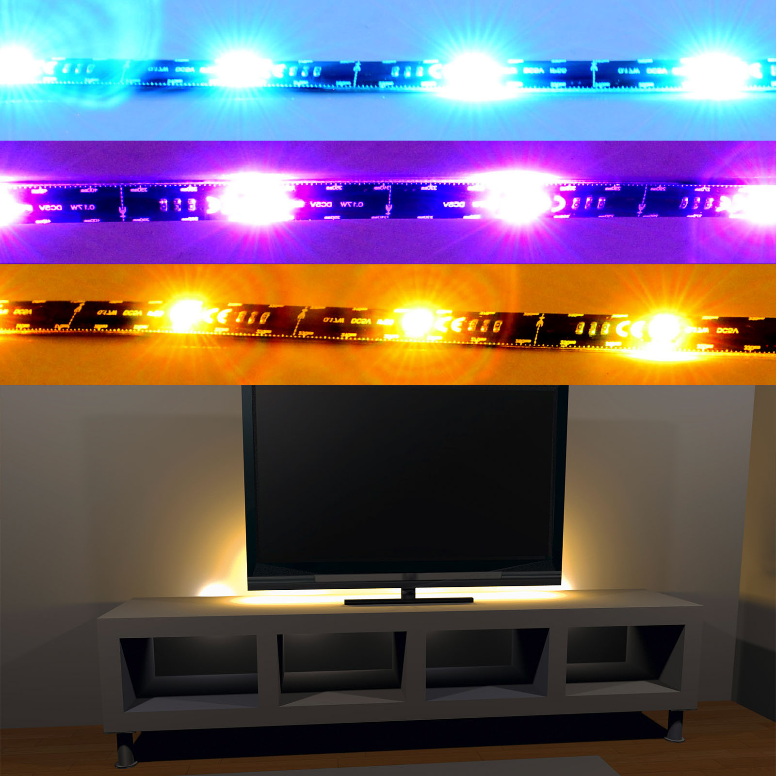 X4-LIFE LED Strip RGB 1.5W 80cm Lichtstreifen - Lichtleiste Lichtband LED Strip