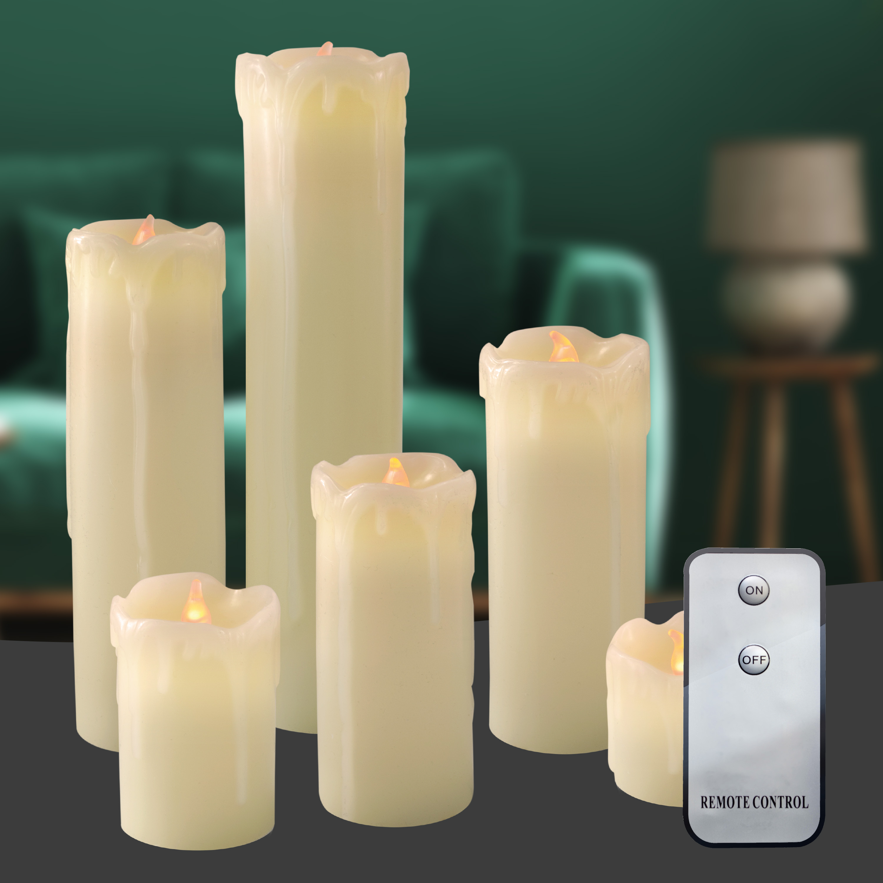 X4-LIFE LED Kerzen mit Wachstropfen, 6er-Set, Fernbedienung, LED Echtwachskerzen warmweißes Kerzenlicht, flackernde Flamme, mit Batterien