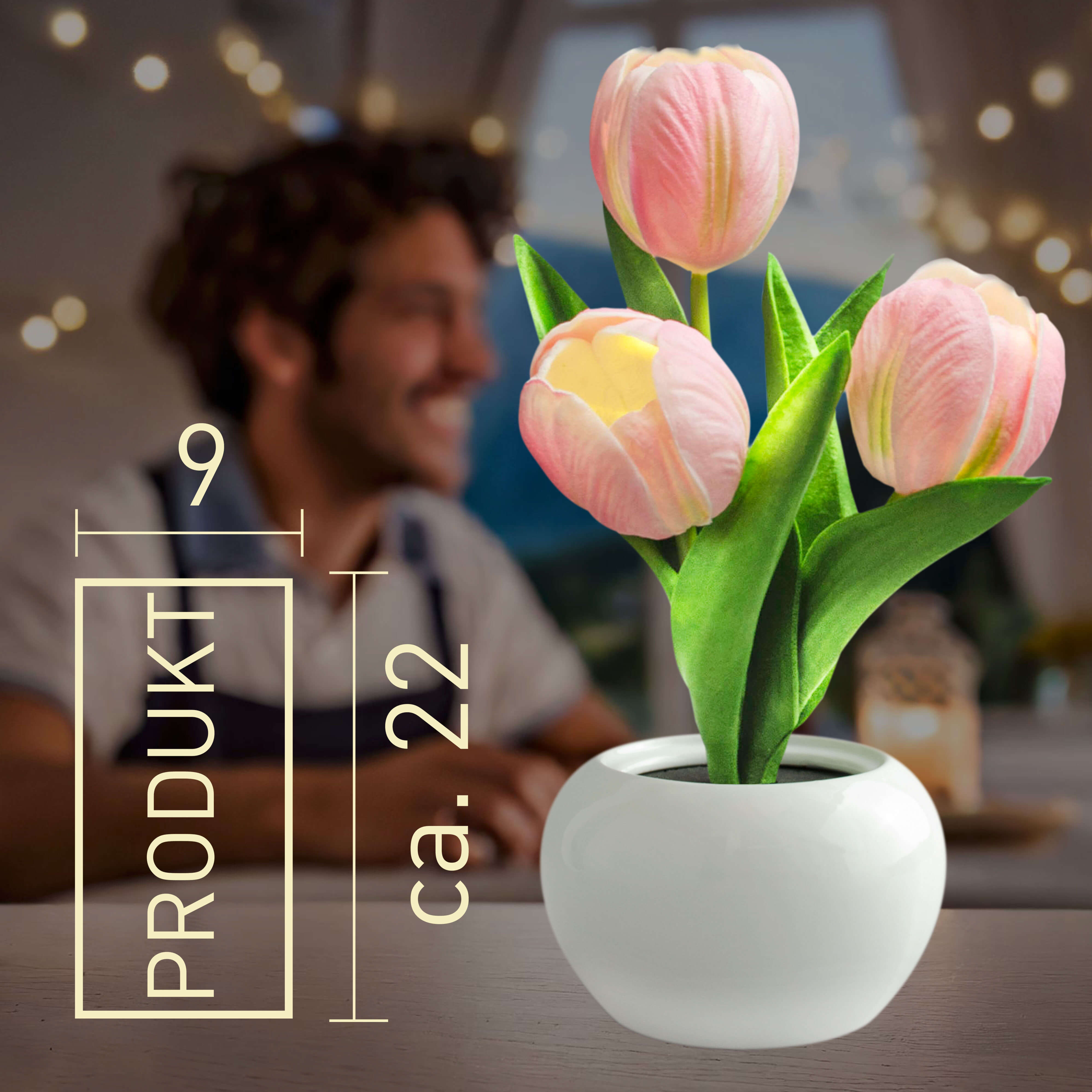 X4-LIFE LED Tulpen im Blumentopf, Deko Blumen inklusive Batterie - rosa