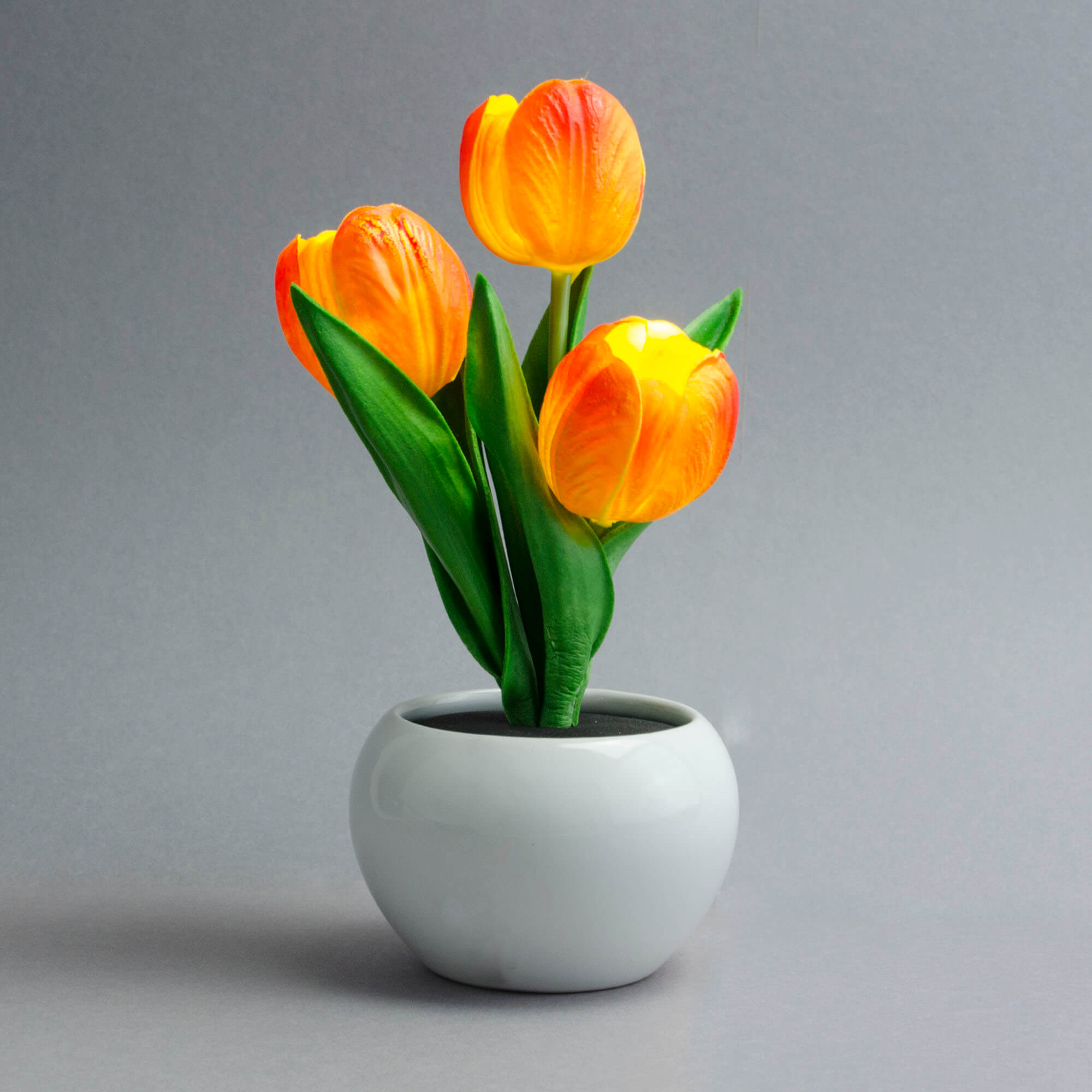 X4-LIFE LED Tulpen im Blumentopf, Deko Blumen inklusive Batterie - orange