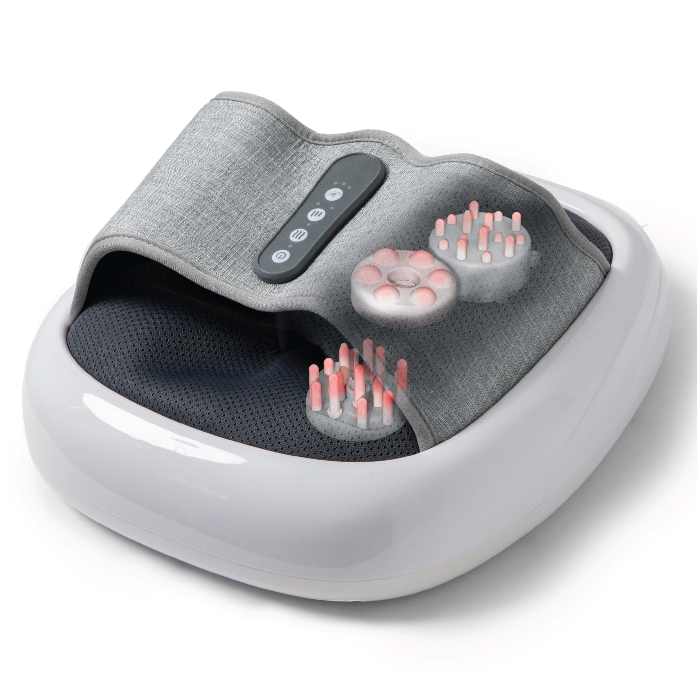 Sharper Image Fußmassagegerät, Shiatsu Fussmassage (Wärmefunktion, Rollen, Luftkompression) Muskellockerung, fördert die Durchblutung, entspannt müde Füße, bis Schuhgröße 46, leise, Geschenkidee