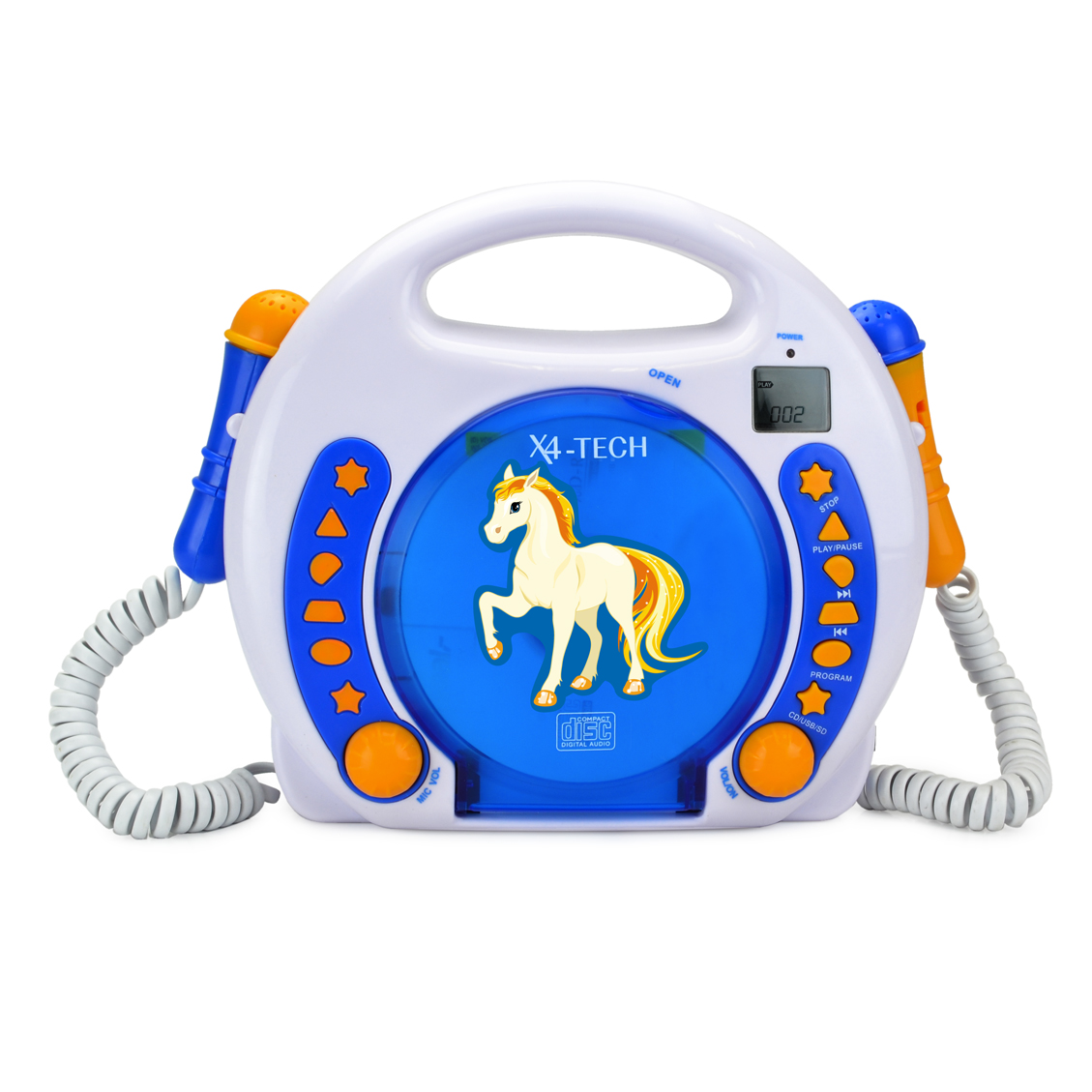 X4-TECH Bobby Joey Kinder CD-Player USB SD-Karte - Tragbar - mit Mikrofonen