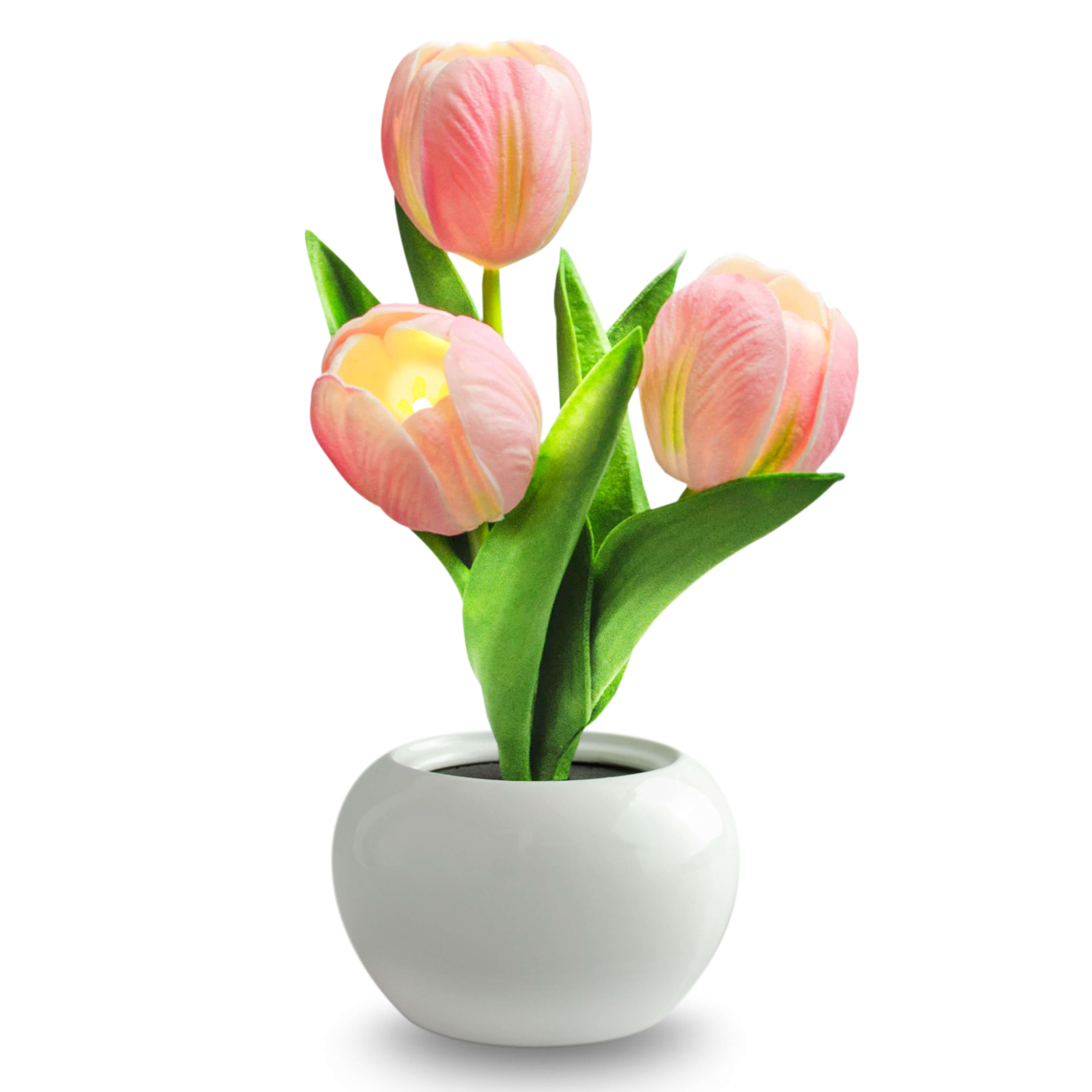 X4-LIFE LED Tulpen im Blumentopf, Deko Blumen inklusive Batterie - rosa